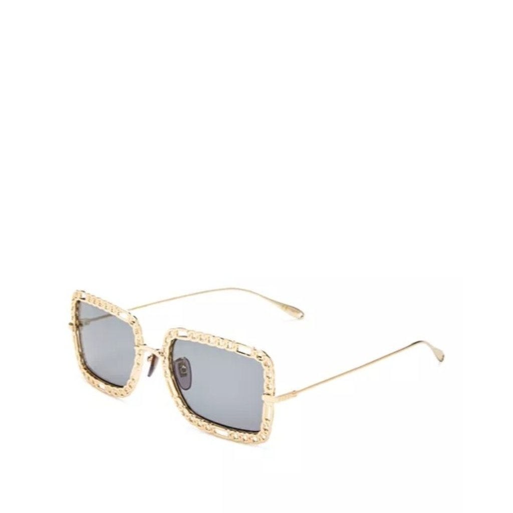 Gucci Gg 1112s 001 Gold Chain Square Sunglasses, 54mm New